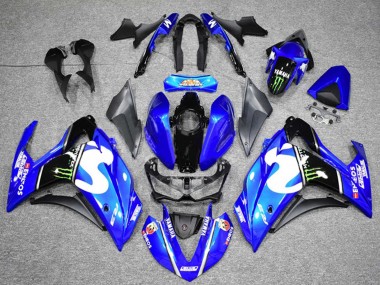Carénages Moto Yamaha YZF R3 2015-2018 - Bleu Noir Vert Monstre Vendre