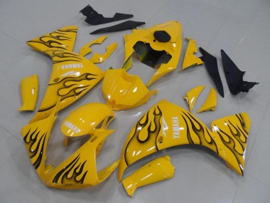 Carénages Moto Yamaha YZF R1 2009-2011 - Jaune Noir Flamme Vendre