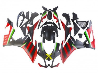 Carénages Moto Aprilia RSV4 1000 2009-2015 - Noir Mat Rouge Vert Bande Vendre