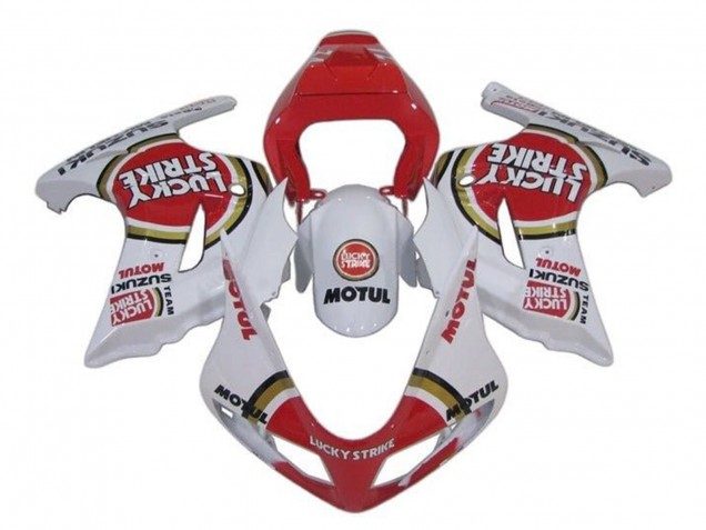 Carénages Moto Suzuki SV650 2003-2013 - Blanc Rouge Lucky Strike