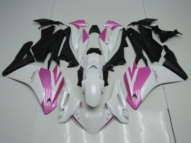 Carénages Moto Honda CBR125R 2002-2006 - Blanc Rose Noir Mat Vendre