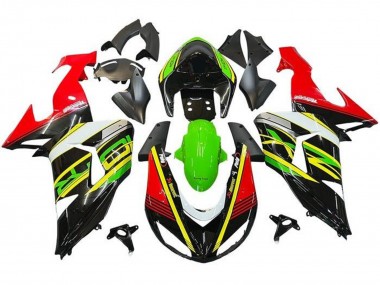 Carénages Moto Kawasaki ZX10R 2006-2007 - Rouge Vert Jaune Noir Vendre