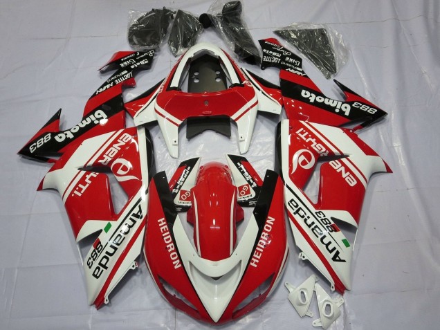 Carénages Moto Kawasaki ZX10R 2006-2007 - Blanc Rouge Noir Amauda 883 Heidron
