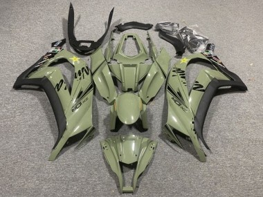 Carénages Moto Kawasaki ZX10R 2011-2015 - Vert Foncé Armée Noir Jaune Étoile Vendre