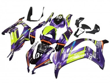 Carénages Moto Kawasaki ZX10R 2016-2020 - Violet Jaune Trick Star Kobelco Vendre