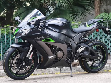 Carénages Moto Kawasaki ZX10R 2016-2020 - Noir Mat Vert Argent Vendre