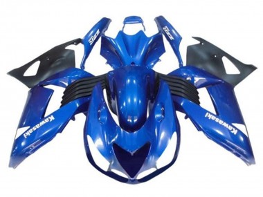Carénages Moto Kawasaki ZX14R ZZR1400 2006-2011 - Bleu Noir Blanc Décalque Vendre