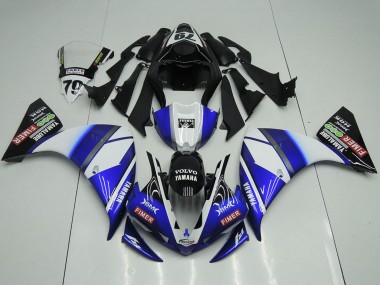 Carénages Moto Yamaha YZF R1 2012-2014 - Blanc Bleu Noir Brillant Volvo Fimer Yamalube Vendre