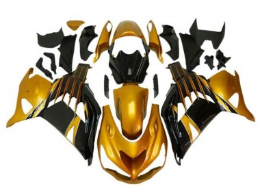 Carénages Moto Kawasaki ZX14R ZZR1400 2012-2024 - Or Noir Brillant Vendre