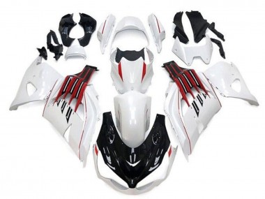 Carénages Moto Kawasaki ZX14R ZZR1400 2012-2024 - Blanc Noir Rouge Bande Vendre