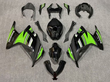 Carénages Moto Kawasaki EX300 2013-2017 - Noir Brillant Vert Blanc Bande Vendre