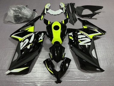 Carénages Moto Kawasaki EX300 2013-2024 - Noir Brillant Jaune Néon Blanc Vendre