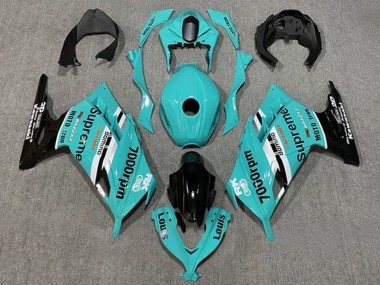 Carénages Moto Kawasaki EX300 2013-2024 - Bleu Blanc Noir Supreme Vendre