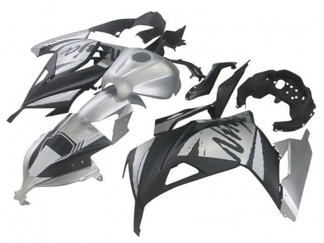 Carénages Moto Kawasaki EX300 2013-2024 - Argent Noir