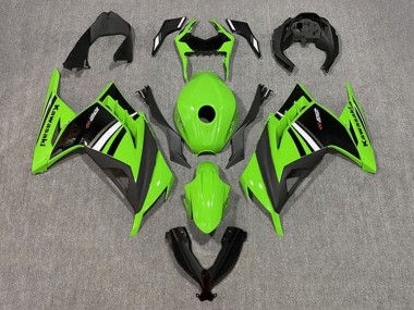 Carénage Moto Kawasaki EX300 2013-2024 - Vert Blanc Noir Bande Vendre