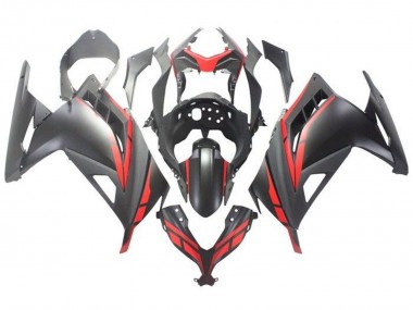 Carénage Moto Kawasaki EX300 2013-2024 - Noir Mat Rouge Vendre