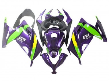 Carénages Moto Kawasaki EX300 2013-2017 - Violet Vert Jaune EVA Courses Vendre