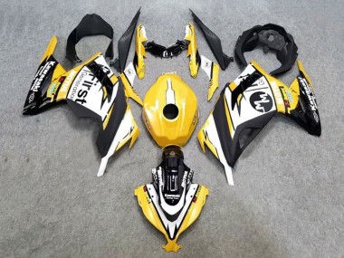 Carénages Moto Kawasaki EX300 2013-2024 - Jaune Blanc Noir Vendre