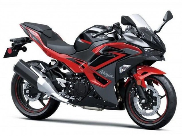 Carénages Moto Kawasaki Ninja 500 EX500R 2024-2026 - Noir Rouge Gris