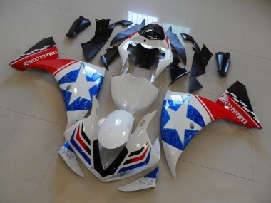 Carénages Moto Yamaha YZF R1 2012-2014 - Blanc Bleu Rouge Noir Étoile Vendre