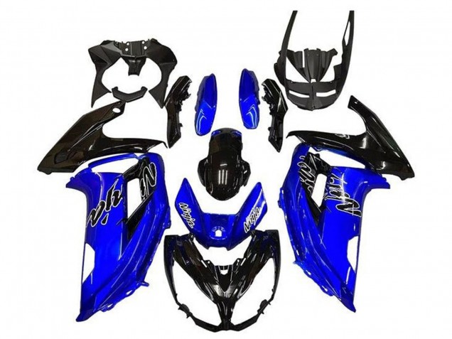 Carénages Moto Kawasaki Ninja 650 EX650 2012-2016 - Bleu Noir Brillant