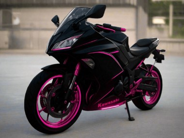 Carénages Moto Kawasaki Ninja 650 EX650 2017-2019 - Noir Brillant Rose Bande Vendre