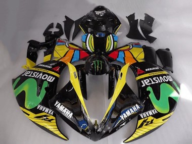 Carénages Moto Yamaha YZF R1 2012-2014 - Noir Brillant Jaune Vert Blanc Bleu MoviStar Monstre Vendre