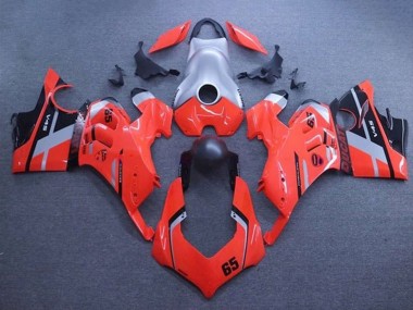 Carénages Moto Ducati Panigale V4 V4S 2020-2021 - Argent Rouge Noir Mat Bande 65 Vendre