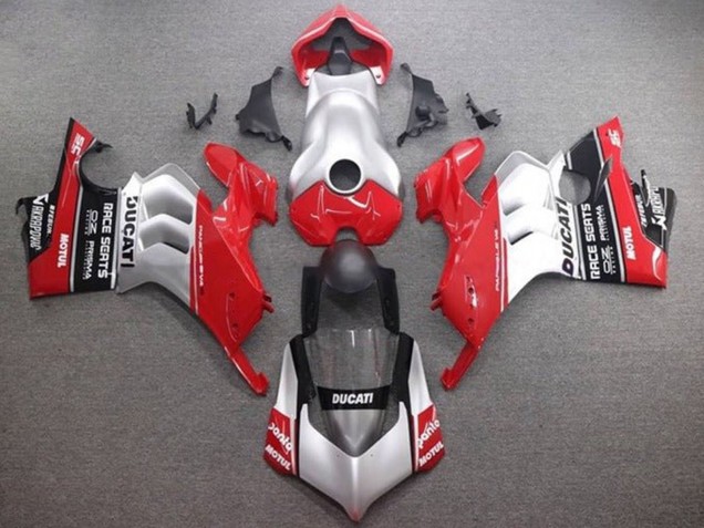 Carénages Moto Ducati Panigale V4 V4S 2020-2021 - Argent Rouge Noir Brillant
