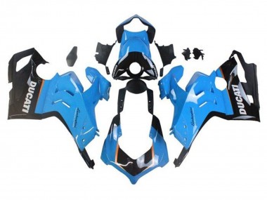 Carénages Moto Ducati Panigale V4 V4S 2020-2021 - Bleu Clair Orange Noir Brillant Vendre