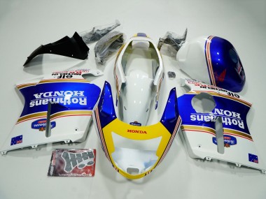 Carénages Moto Honda CBR1100XX Blackbird 1996-2007 - Blanc Bleu Jaune Rothmans Vendre