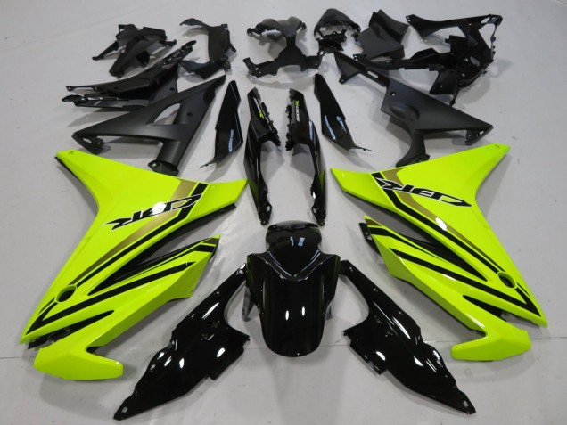 Carénages Moto Honda CBR500R 2016-2018 - Jaune Néon Noir Brillant