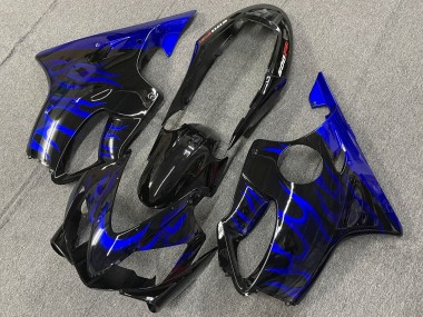 Carénages Moto Honda CBR600 F4i 2004-2007 - Noir Brillant Bleu Flamme Vendre