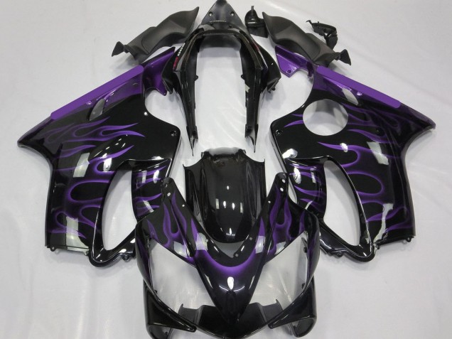 Carénages Moto Honda CBR600 F4i 2004-2007 - Noir Brillant Violet Flamme