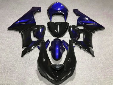 Carénage Moto Kawasaki ZX6R 2005-2006 - Bleu Noir Brillant Vendre