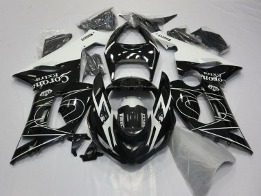 Carénages Moto Kawasaki ZX6R 2005-2006 - Noir Brillant Blanc Corona Extra Tribal Vendre