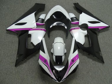 Carénages Moto Kawasaki ZX6R 2005-2006 - Blanc Noir Rose Vendre