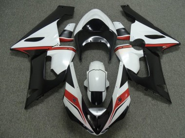 Carénages Moto Kawasaki ZX6R 2005-2006 - Blanc Noir Rouge Vendre