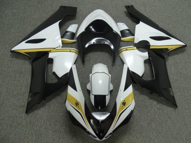 Carénages Moto Kawasaki ZX6R 2005-2006 - Blanc Noir Jaune Vendre