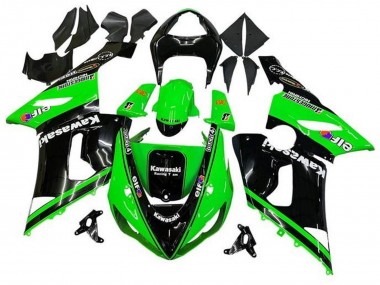 Carénages Moto Kawasaki ZX6R 2005-2006 - Noir Brillant Vert Blanc Elf Touch4 Bridgestone Vendre