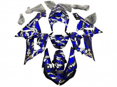 Carénages Moto Kawasaki ZX6R 2005-2006 - Bleu Camouflage Vendre
