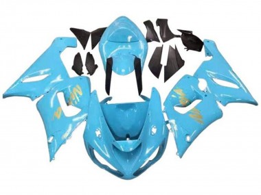 Carénages Moto Kawasaki ZX6R 2005-2006 - Bleu Clair Or Vendre