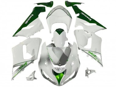 Carénages Moto Kawasaki ZX6R 2005-2006 - Blanc Vert Vendre
