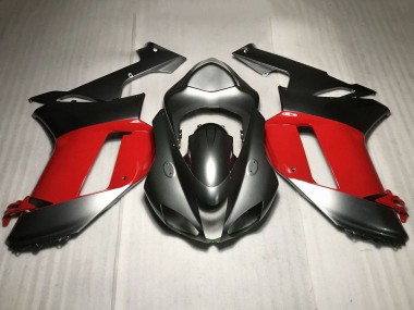 Carénages Moto Kawasaki ZX6R 2007-2008 - Argent Rouge Vendre