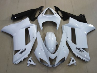 Carénages Moto Kawasaki ZX6R 2007-2008 - Blanc Noir Vendre