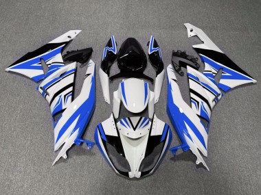 Carénages Moto Kawasaki ZX6R 2007-2008 - Blanc Bleu Noir Vendre