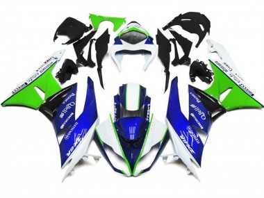 Carénages Moto Kawasaki ZX6R 2007-2008 - Blanc Bleu Vert Noir Vendre