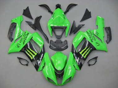 Carénages Moto Kawasaki ZX6R 2007-2008 - Vert Noir Monstre Energy Vendre