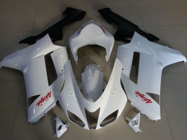 Carénages Moto Kawasaki ZX6R 2007-2008 - Blanc Rouge Vendre