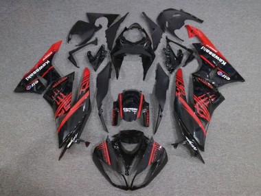 Carénages Moto Kawasaki ZX6R 2009-2012 - Noir Brillant Rouge Monstre Vendre